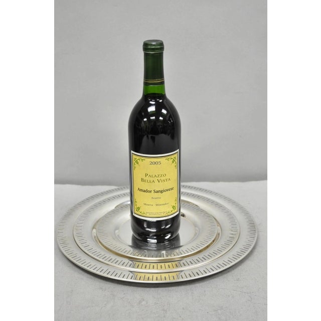 Vintage Hopeakeskus Oy Finland Modern Silver Plated Serving Plate Dishes - 3 Pc For Sale - Image 14 of 14