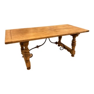 French Bleached Oak Table For Sale
