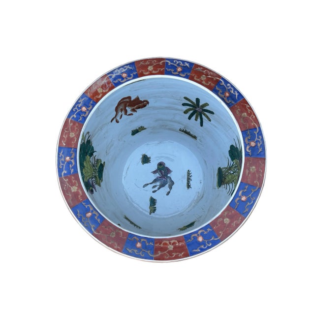 Oriental Vintage Porcelain Red Copper Color Phoenix Graphic Pot Planter For Sale In San Francisco - Image 6 of 12