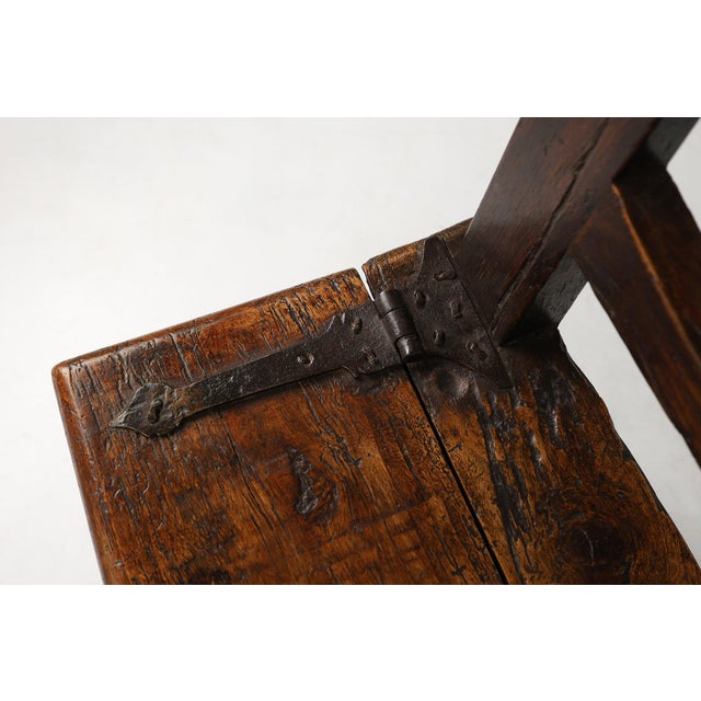 Wood Antique French Wooden Stool with Storage For Sale - Image 7 of 13