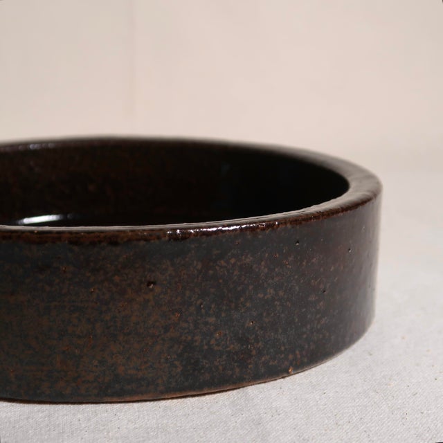 Ceramic Vintage 1970s Hasle Bornholm Denmark Low Catch-All Stoneware Bowl Catch All For Sale - Image 7 of 10