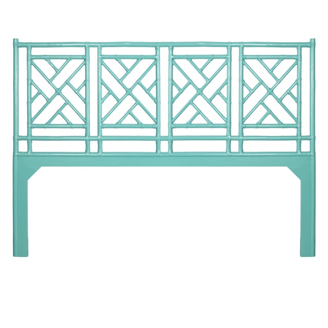 Not Yet Made - Made To Order Chippendale Platform Bed California King - Turquoise For Sale - Image 5 of 12
