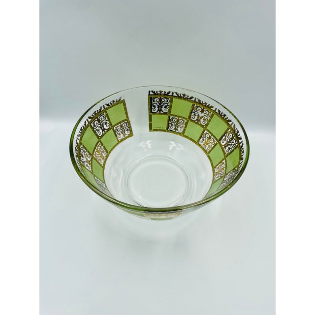 Mid 20th Century Mid 20th Century Mid-Century Modern Culver Prado 22k Gold & Green Glass Serving Bowl For Sale - Image 5 of 10