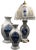 Porcelain Lamp with Vases in Reticulated Porcelain from Klausenburg, 1980s, Set of 3 For Sale