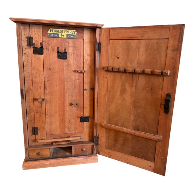 French Tool Wall Cabinet from Peugeot Fréres, 1910 For Sale