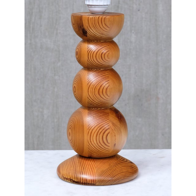 Swedish Modern Table Lamp in Pine by Stig Johnsson, 1970s For Sale - Image 6 of 12