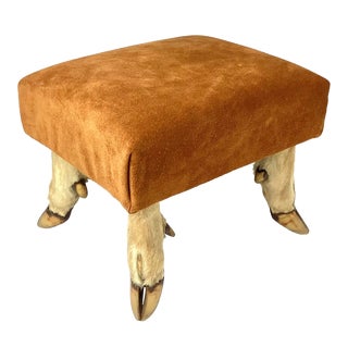Mid 20th Century Vintage Deer Hoof Footstool For Sale