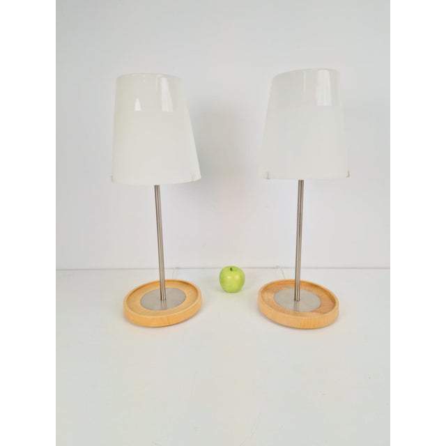 Vintage Basisk Table Lamp in Birch and Glass by Wiebke Braash for Ikea, 2000s, Set of 2 For Sale - Image 10 of 11