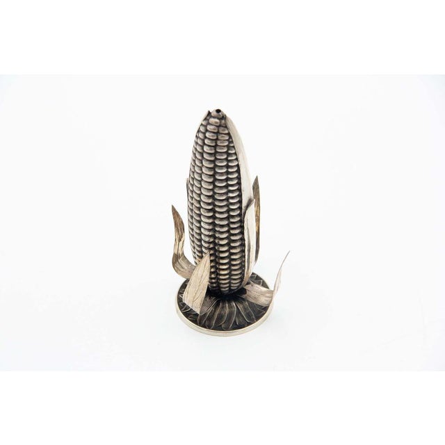 Silver Toothpick Holder in the Shape of Cornmeal For Sale - Image 4 of 4