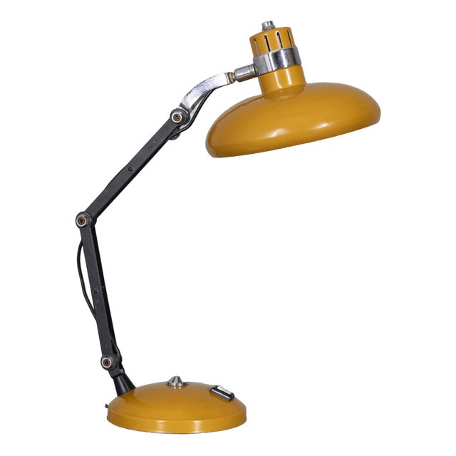 Vintage Italian Metal Table Lamp, 1970s For Sale