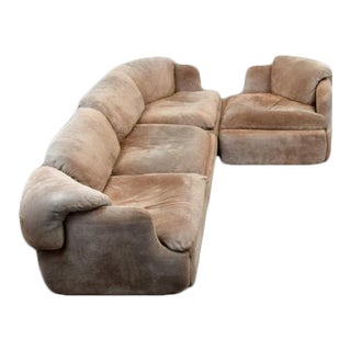 1970s Alberto Rosselli for Saporiti Confidential Sectional With Chair For Sale