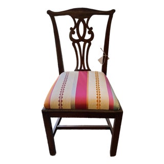 19th Century Antique Chippendale Style Walnut Side Chair For Sale