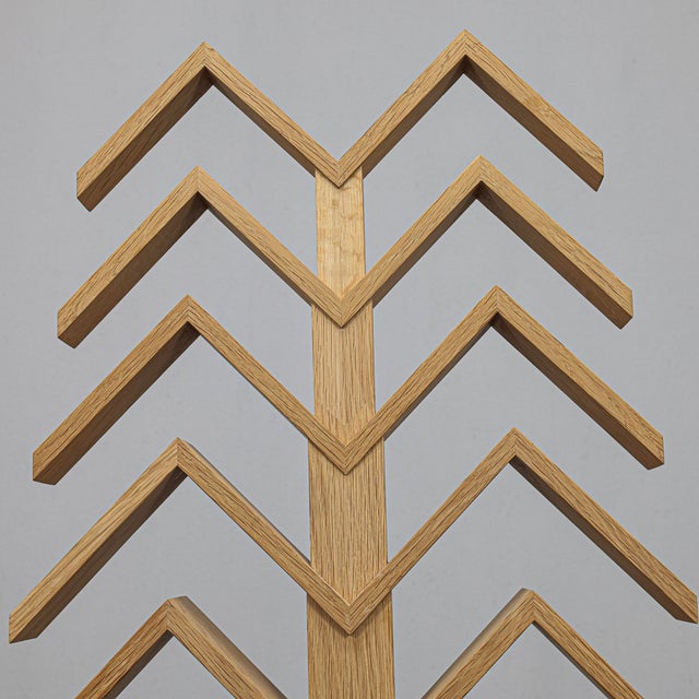Herma Steur, Geometric Abstract Sculpture, 1990s, Oak For Sale - Image 6 of 10