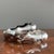 Silver Contrasting Pinched Wave Silver Tone Hinged Bangle Set Sculptural For Sale - Image 8 of 9