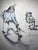 Circus High Diver Into Glass With Sketches Unstretched Canvas Joni Wildman Oil Painting For Sale In Jacksonville, FL - Image 6 of 15