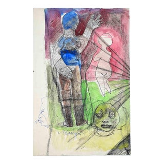 Mino Maccari, The Dream, 1960s, Charcoal For Sale
