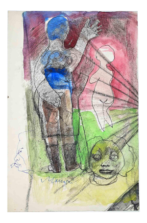 Mino Maccari, The Dream, 1960s, Charcoal