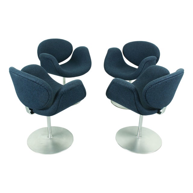Swivel Little Tulip Dining Chairs by Pierre Paulin for Artifort, 1965, Set of 4 For Sale