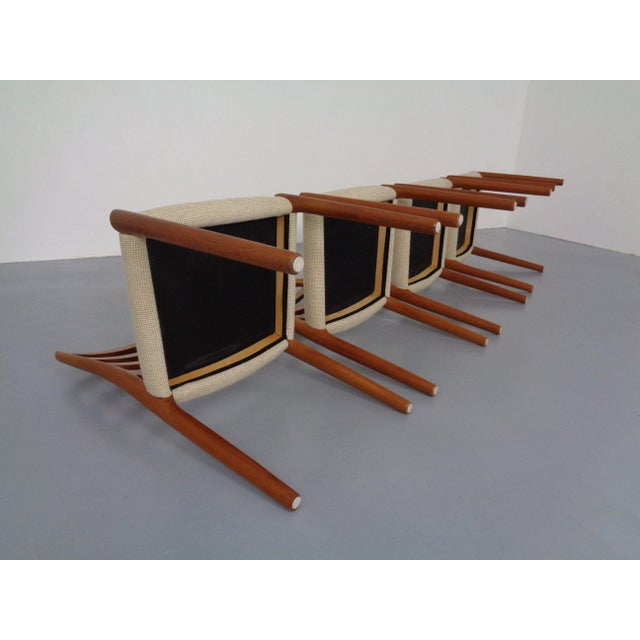 Vintage Danish 85 Dining Chairs in Teak and Wool by Niels Otto Møller for J.L. Møllers, 1960s, Set of 4 For Sale - Image 10 of 14