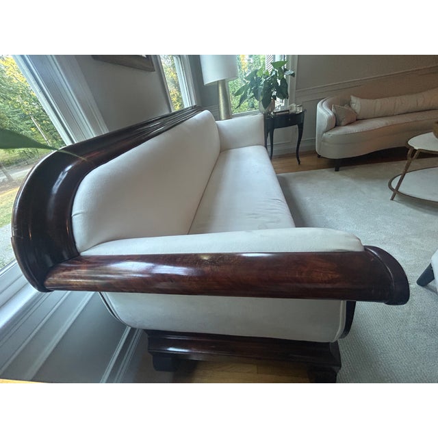 American 19th Century Antique Empire Style Mahogany Sofa For Sale - Image 3 of 10