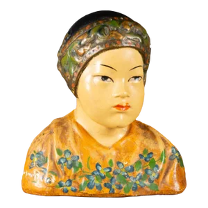 Early 20th Chalkware Bust Attributed to Esther Hunt C.1920