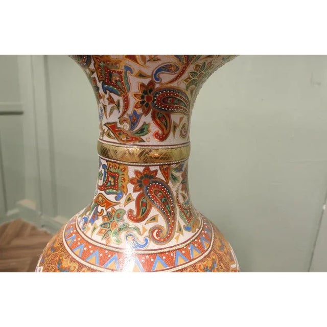 Tall Ceramic Satsuma Vase, 1990s For Sale - Image 4 of 8