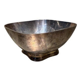 Vintage Modernist Silver-Plated Footed Bowl Towle Ward Bennett For Sale