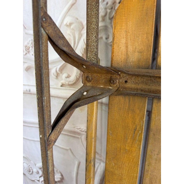 Antique American Wooden Sled With Original Red Graphics For Sale - Image 15 of 18