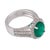 Vintage 3.21 Carat Emerald Diamond 18k White Gold Ring, Size 6 For Sale - Image 4 of 6