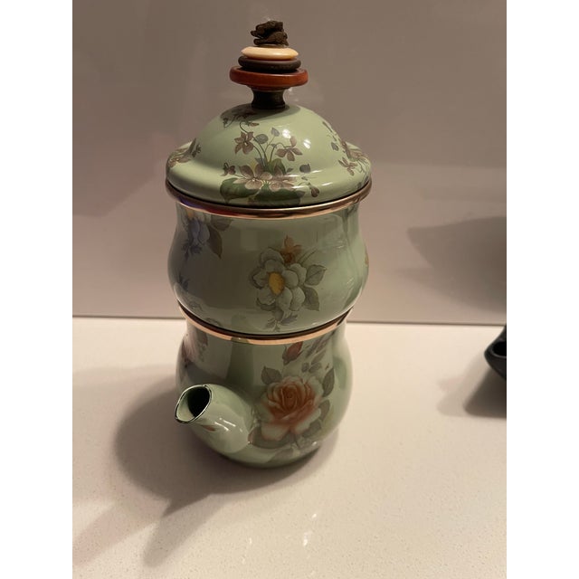 Mid 20th Century Mid 20th Century Mackenzie-Childs High Tea Vintage Stackable Creme & Sugar Set For Sale - Image 5 of 9