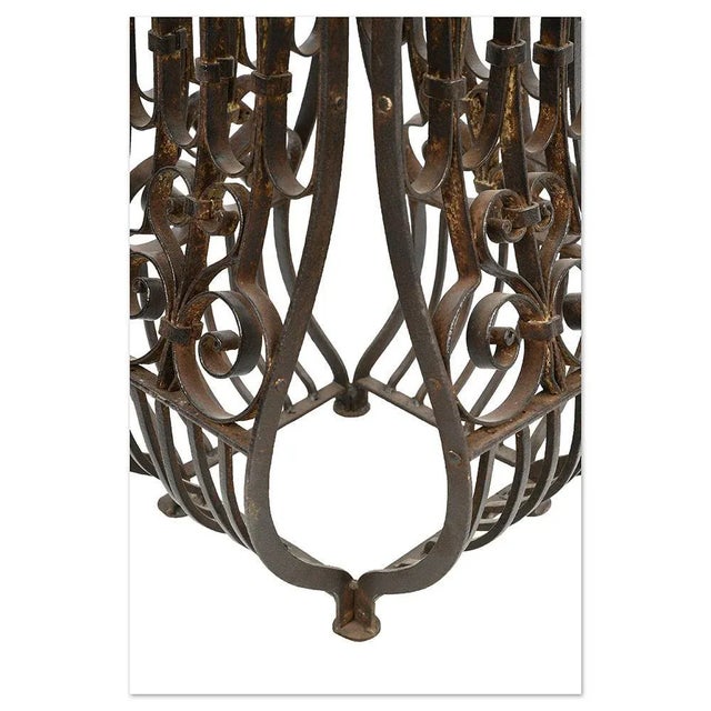 Vintage Wrought Iron Pedestal For Sale - Image 3 of 6