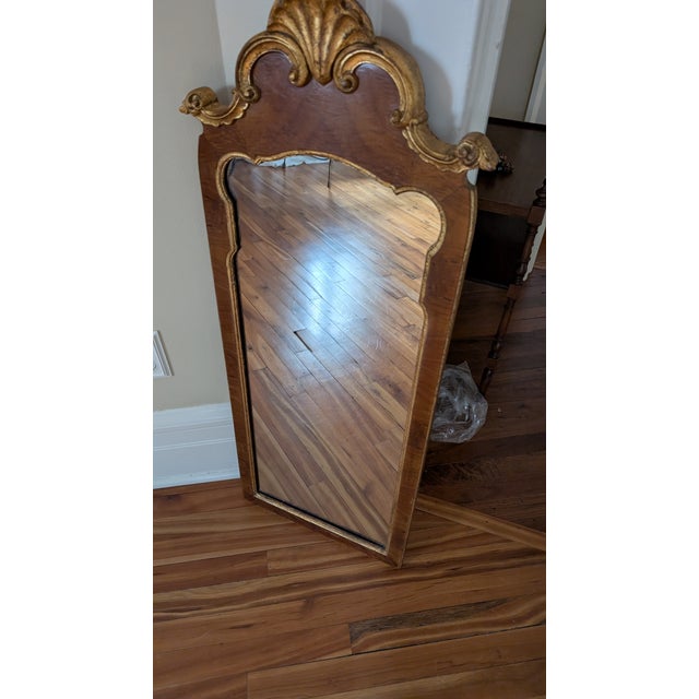 1950s Rare La Barge Antique Mid-Century Intricate Detailed Gilded Wood Mirror For Sale - Image 5 of 5