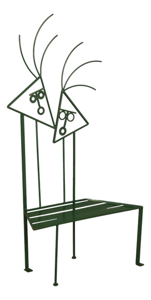 W. Travis 1998 “Sisters” Painted Metal Sculpture Bench