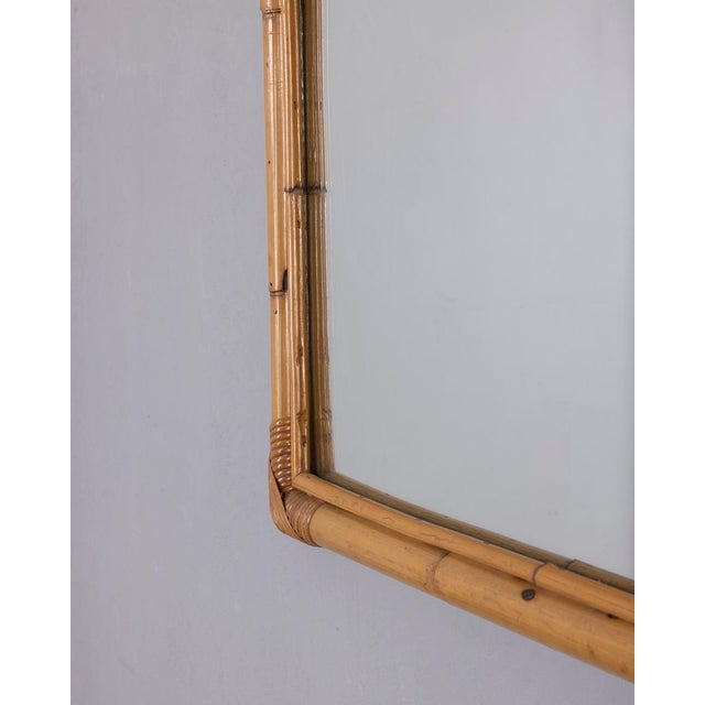 Vintage Bamboo Wall Mirror, Italy, 1960s For Sale - Image 6 of 9
