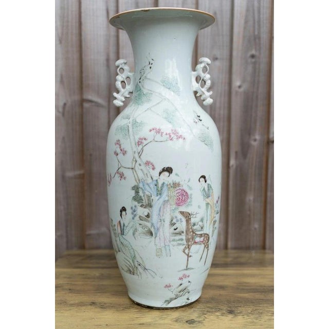 Large Antique Chinese Late Qing Famille Rose Porcelain Vase, 1900s For Sale - Image 6 of 18