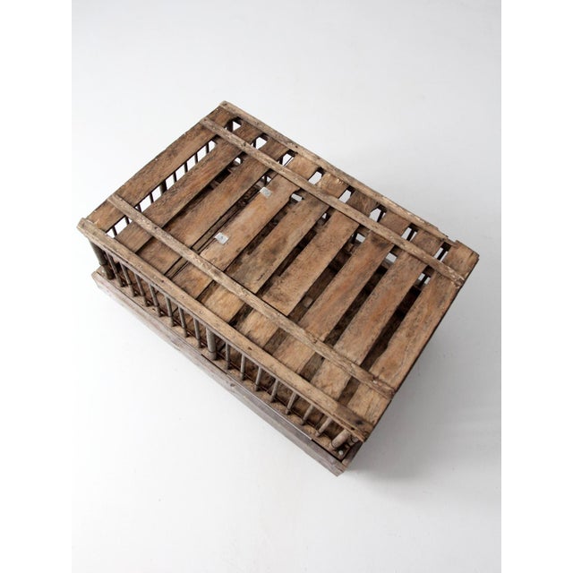 Vintage Primitive Farm Crate Trunk For Sale - Image 6 of 12
