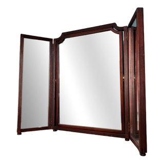 Vintage Triptych Mirror with Adjustable Centre Mirror For Sale