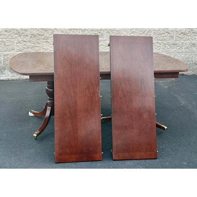 Stanley Furniture Banded Cherry Regency Style Dining Table For Sale - Image 11 of 11