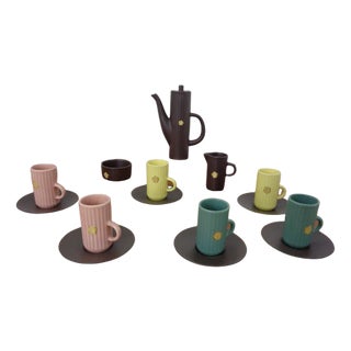 Swedish Syco Mocha Service, 1950s, Set of 15 For Sale