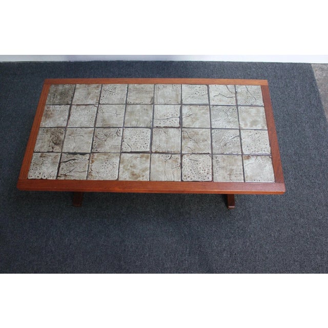 Ox Art Danish Modern Ceramic Tile and Teak Coffee Table by Ox Art for Trioh For Sale - Image 4 of 13