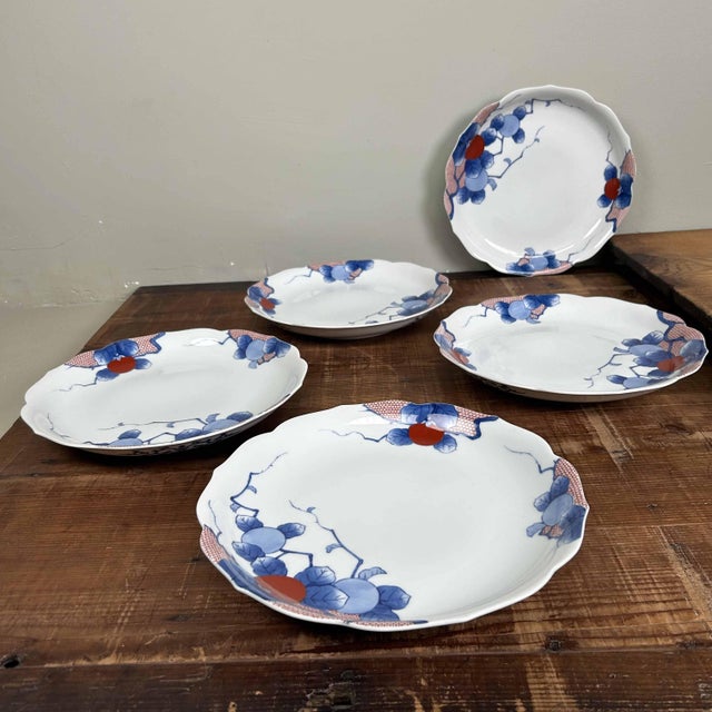 Boho Chic Vintage Plates in Porcelain, 1950s, Set of 5 For Sale - Image 3 of 18
