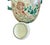 Tan Vintage Japanese Satsuma Style Tea Set Hand Painted Floral Crackle Glaze Green Handles - Set of 7 For Sale - Image 8 of 12