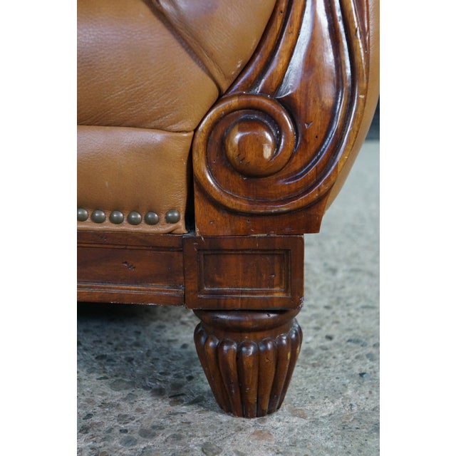 Vintage Rapallo Oversized Leather Club Lounge Reading Library Armchair 45" For Sale - Image 12 of 18