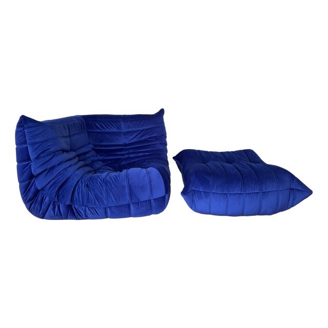 Togo Corner Sofa and Ottoman by Michel Ducaroy for Ligne Roset, Set of 2 For Sale