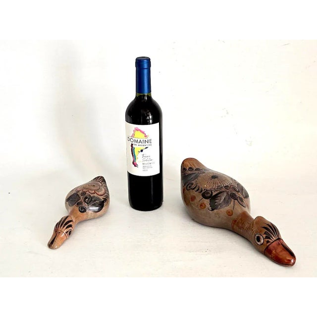 Ceramic 1960s Tonalá Mexico Ceramic Duck Figurines, Set of 2 For Sale - Image 7 of 12
