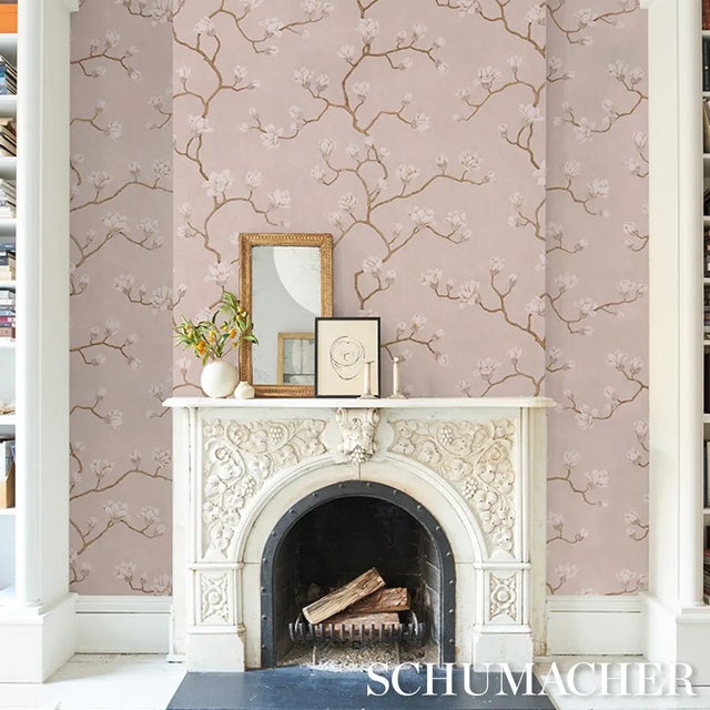 Not Yet Made - Made To Order Schumacher Magnolia Tree Wallpaper In Dusty Blush For Sale - Image 5 of 6