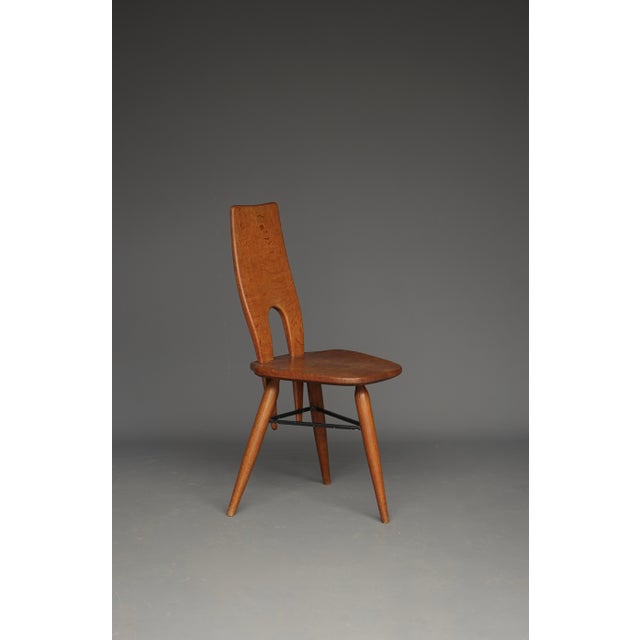 Mid-Century Italian Oak Side Chair, 1950s For Sale - Image 4 of 16