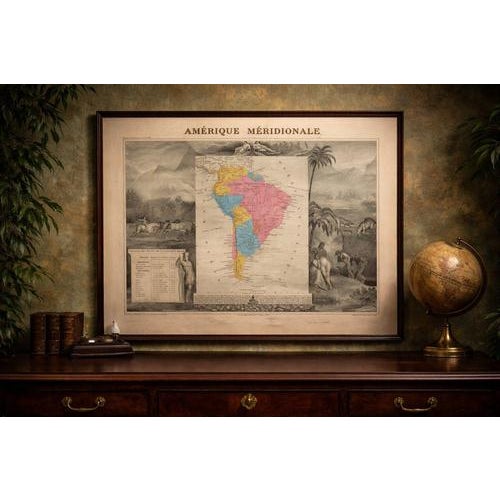 Antique Hand-Colored Map of South America by Levasseur, 1845 For Sale - Image 14 of 15