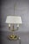 19th Century French Brass Three-Light Bouillotte Lamp with Fabric Shade For Sale - Image 4 of 13