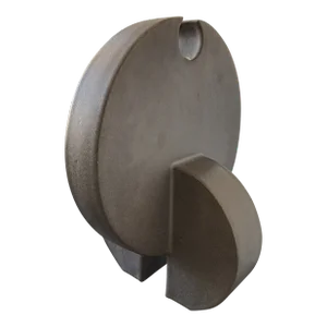 1980s Ella Sherman Sculptural Geometric Gunmetal Ceramic Vase